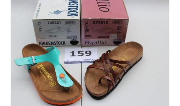 2 paar div sandalen BIRKENSTOCK en PAPILLIO, m36